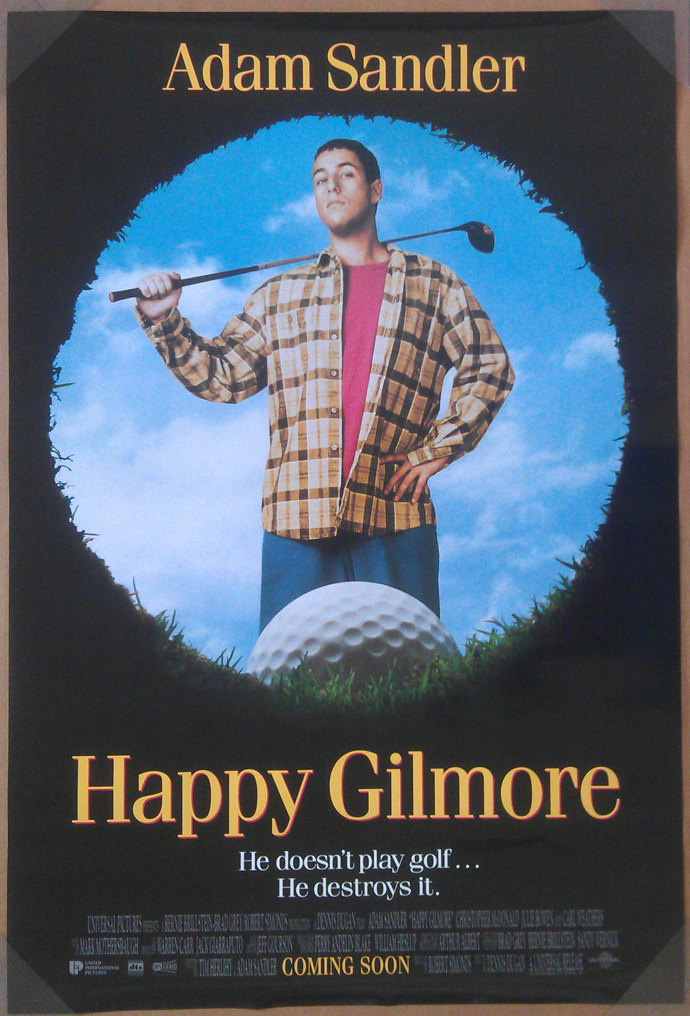 HAPPY GILMORE MOVIE POSTER 2 Sided RARE ORIGINAL 27x40 ADAM SANDLER eBay