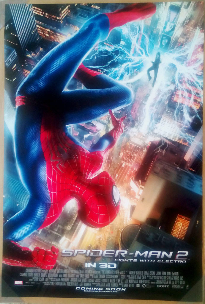 AMAZING SPIDER-MAN 2 MOVIE POSTER 2 Sided RARE ORIGINAL 27x40