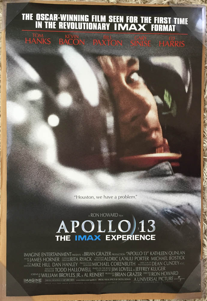 APOLLO 13 MOVIE POSTER 2 Sided ORIGINAL IMAX Rolled 27x40 TOM