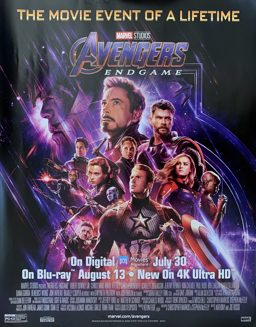 Details About Avengers Endgame Dvd Movie Poster 1 Sided Original Mini 22x28 Marvel
