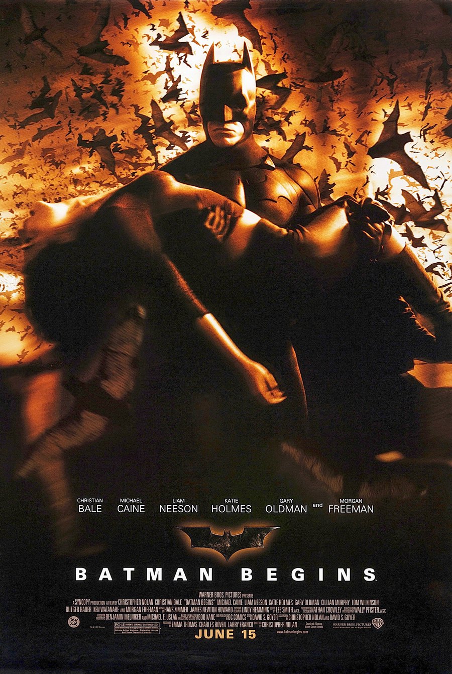 BATMAN BEGINS MOVIE POSTER 2 Sided ORIGINAL Version E 27x40