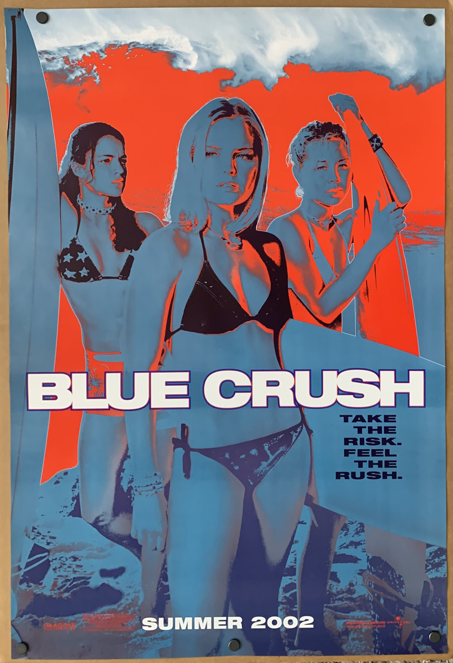 BLUE CRUSH MOVIE POSTER 1 Sided ORIGINAL BLUE 27x40 KATE BOSWORTH