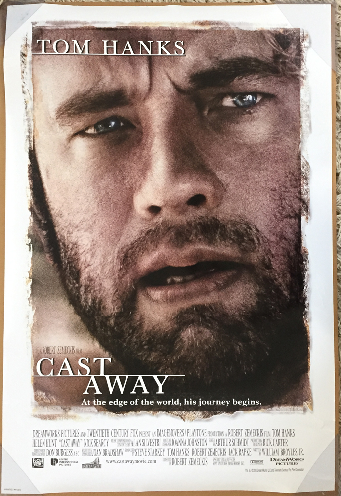 CAST AWAY MOVIE POSTER 2 Sided ORIGINAL VF 27x40 TOM HANKS | eBay