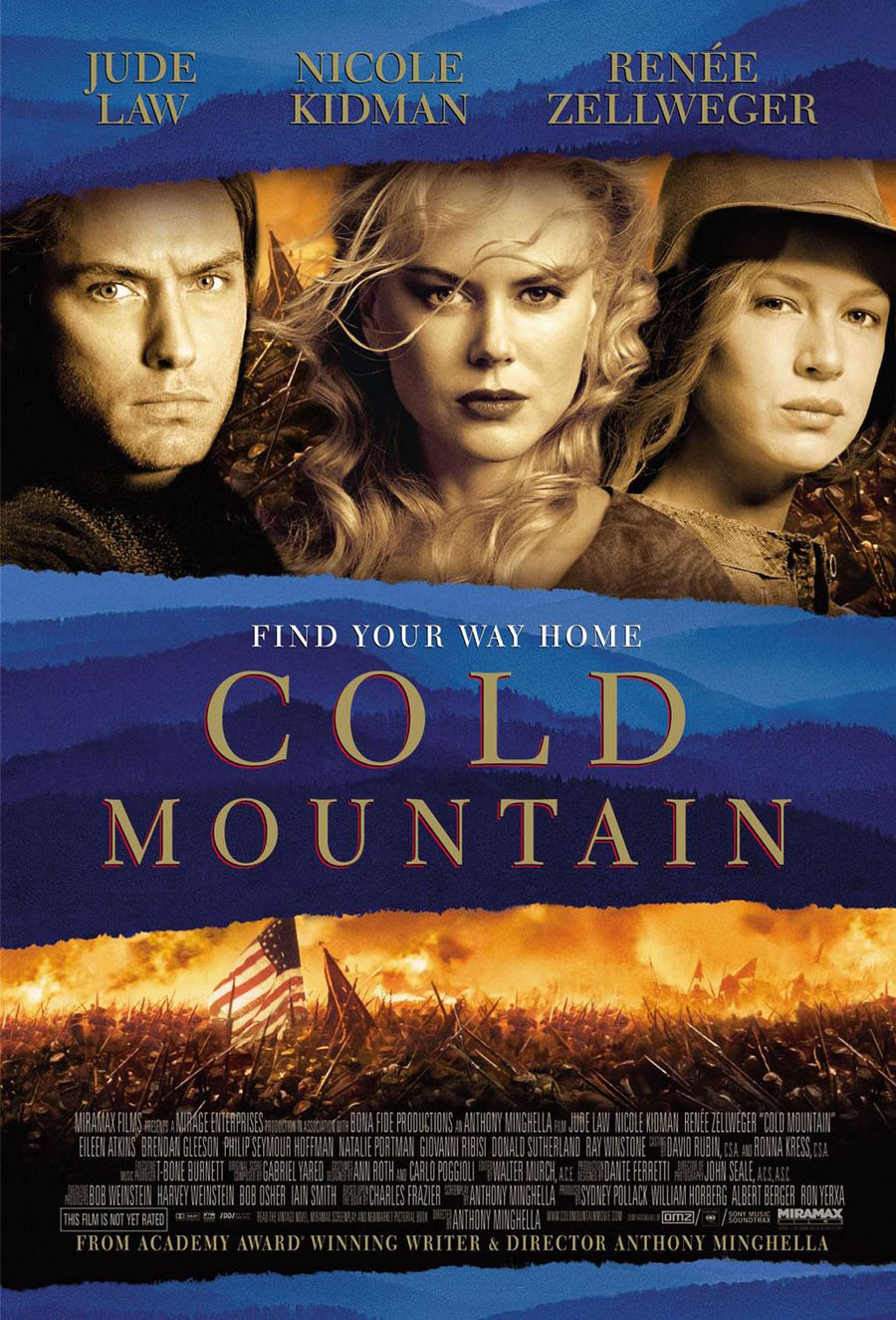 COLD MOUNTAIN MOVIE POSTER 1 Sided ORIGINAL 27x40 NICOLE KIDMAN