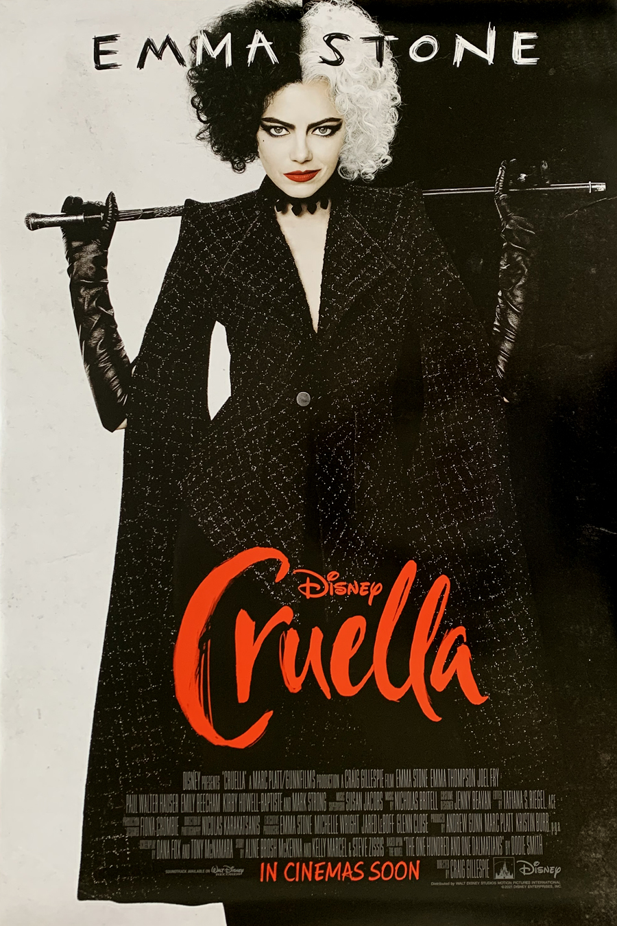 Cruella ポスター エマ・ストーン ディズニー映画館用ポスター 額なし価格 CRUELLA MOVIE POSTER 2 Sided ORIGINAL INTL FINAL 27x40 EMMA STONE