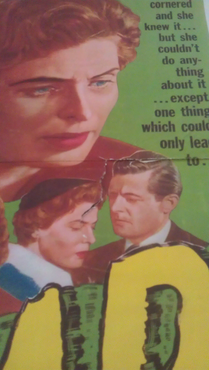 FEAR MOVIE POSTER INSERT 1956 ORIGINAL FOLDED 14X36 INGRID BERGMAN eBay