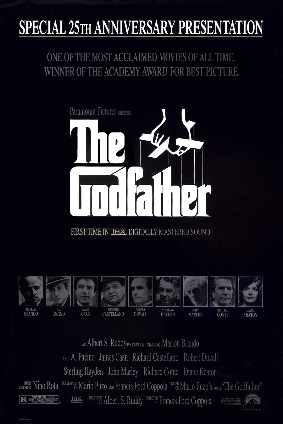 ゴッドファーザーTHEGODFATHER25thポスター未開封 THE GODFATHER MOVIE POSTER 25th Ann. RARE ORIGINAL SILVER FOIL