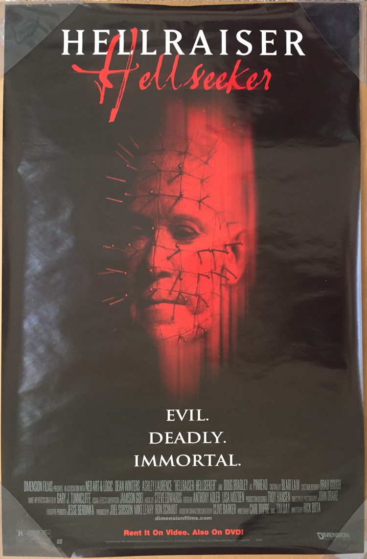 Hellraiser Hellseeker Dvd Movie Poster 1 Sided Original 26x40 Dean Winters Ebay Hellraiser Hellseeker Dvd Movie Poster 1 Sided Original 26x40 Dean Winters Ebay