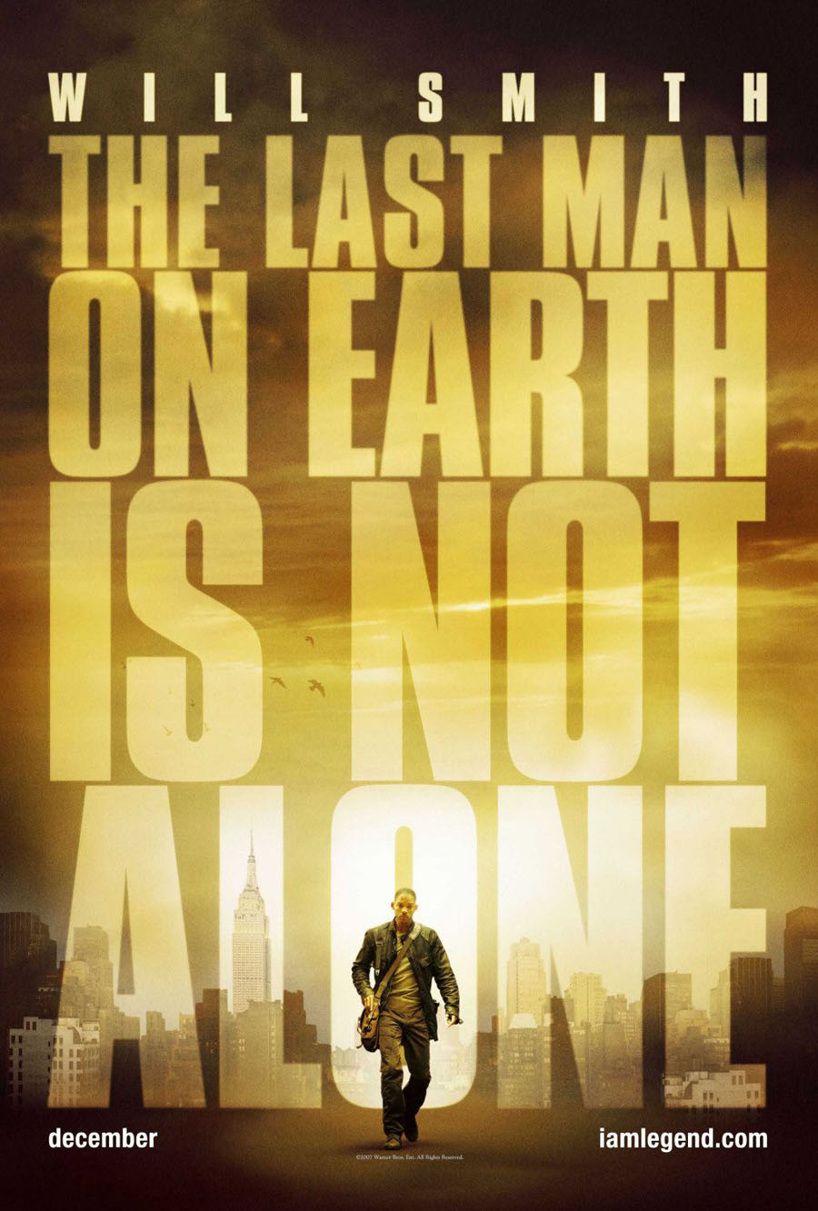 I AM LEGEND MOVIE POSTER 2 Sided ORIGINAL Advance 27x40 ALICE