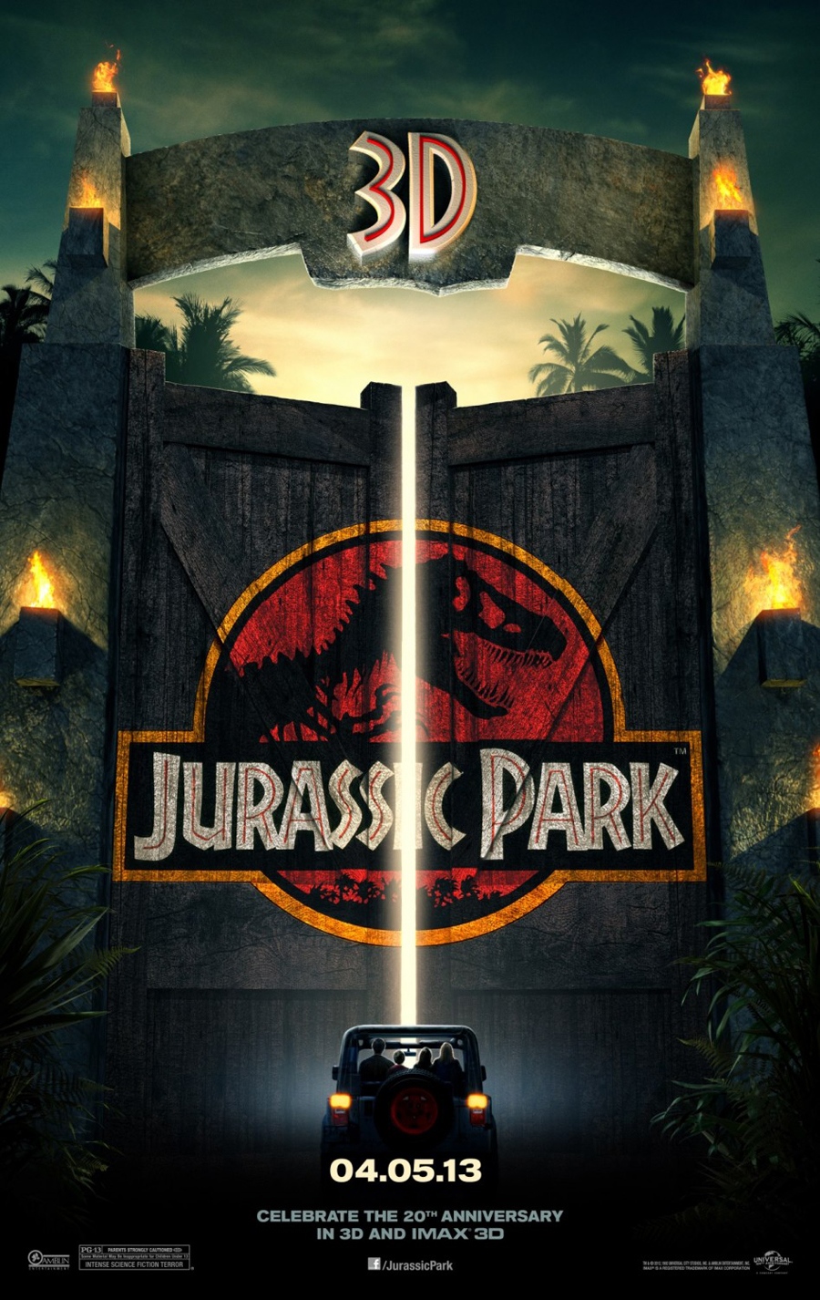 ★北米版/3DOソフト/JURASSIC PARK/ジュラシックパーク JURASSIC PARK 3D MOVIE POSTER 2 Sided ORIGINAL Advance 27x40