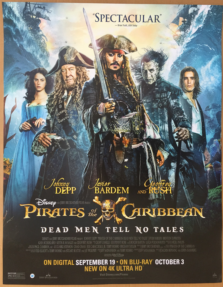 Pirates Of The Caribbean Dead Men Tell No Tales Dvd Movie Poster Ss Mini 22x28 Ebay