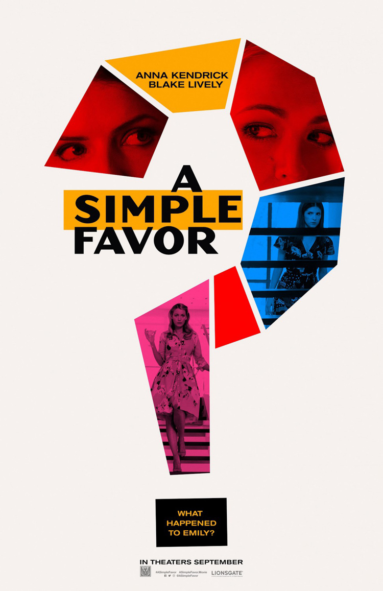 A Simple Favor Movie Poster 1 Sided Original 27x40 Blake Lively