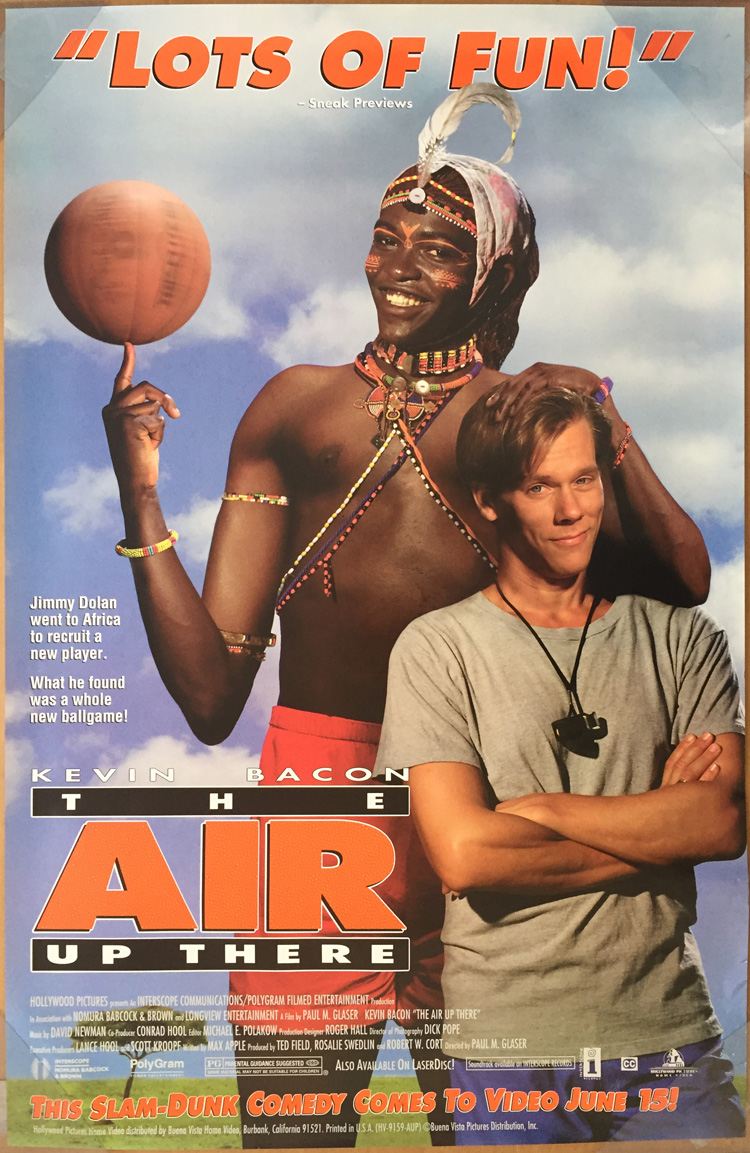 THE AIR UP THERE VIDEO MOVIE POSTER 1 Sided ORIGINAL 26x40 KEVIN BACON - Where Can I Watch The Air Up There